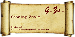 Gehring Zsolt névjegykártya